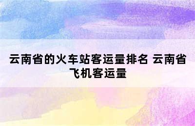 云南省的火车站客运量排名 云南省飞机客运量